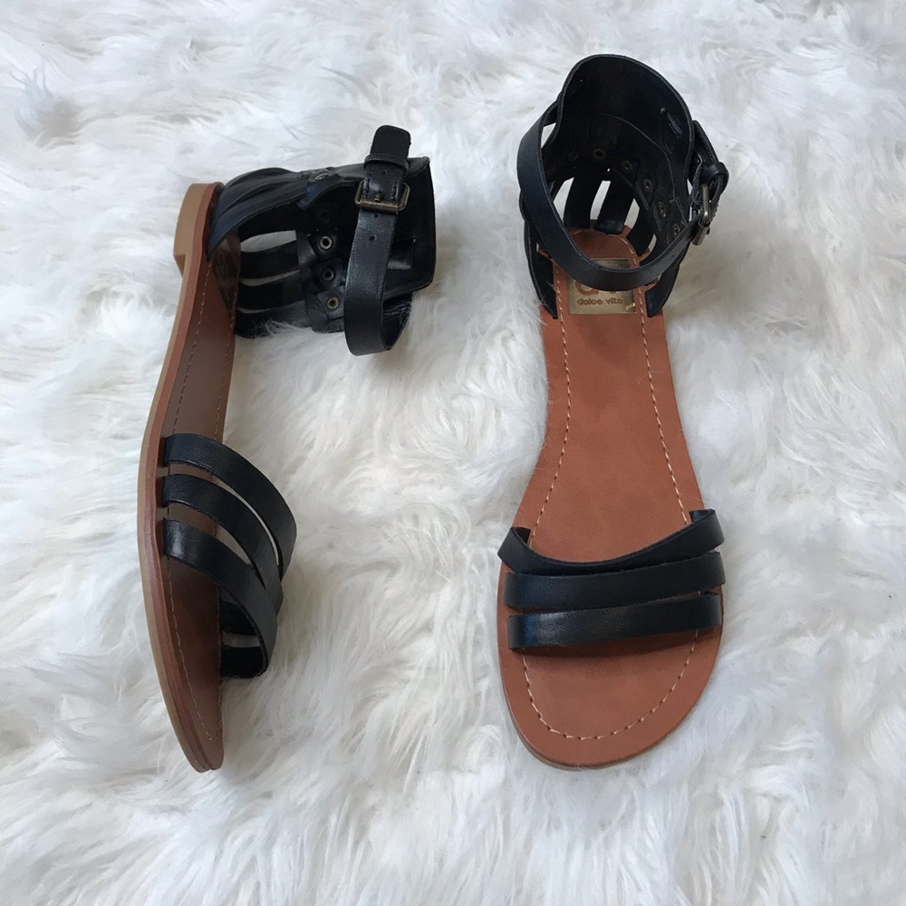 Dolce Vita Stud Ankle Strap Black Sandals